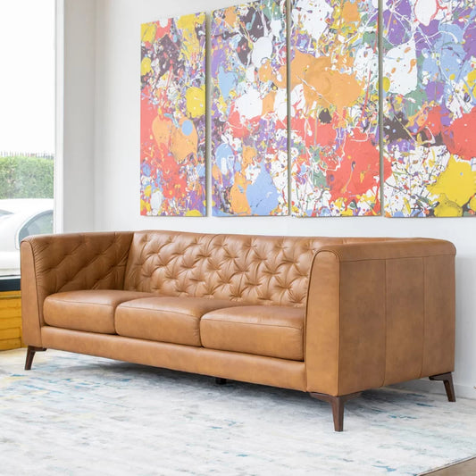 Office Sofa : RIO 90" Leatherette Tuxedo Arm Sofa