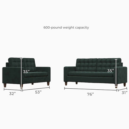 Office Sofa SID 76 Vegan Leatherette Square Arm Sofa