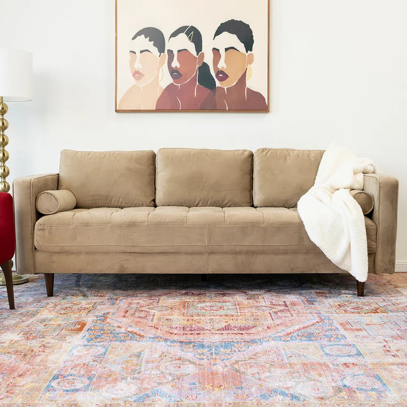 Office Sofa : ZEN 84'' Velvet Square Arm Sofa