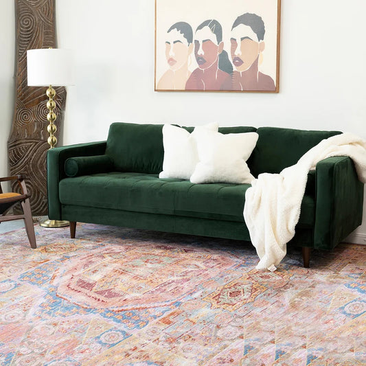 Office Sofa : ZEN 84'' Velvet Square Arm Sofa