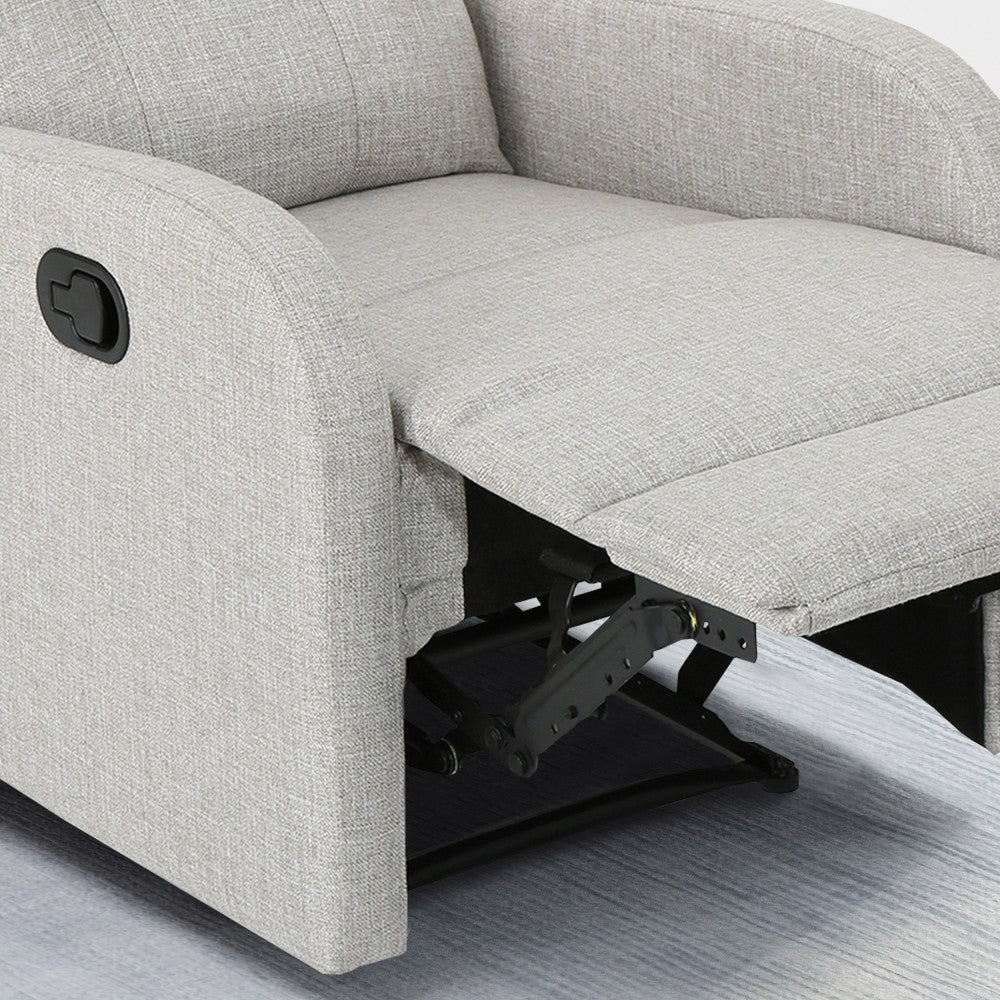 Adrano Light Grey Upholstered Fabric Recliner & Massage Chairs