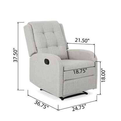 Adrano Light Grey Upholstered Fabric Recliner & Massage Chairs