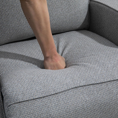 One seater sofa: Alzena Grey Fabric Upholstered Recliner Chair/Armchair Sofa With Retractable Footrest