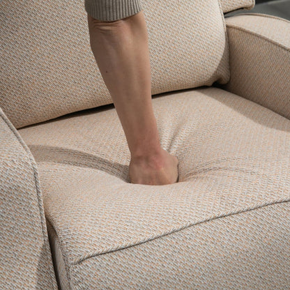 One seater sofa: Fabric Upholstered Recliner Chair/Armchair Sofa With Retractable Footrest