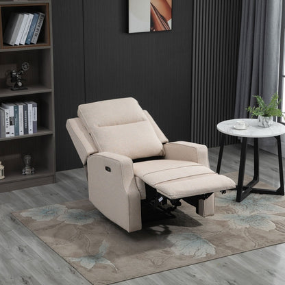 One seater sofa: Fabric Upholstered Recliner Chair/Armchair Sofa With Retractable Footrest