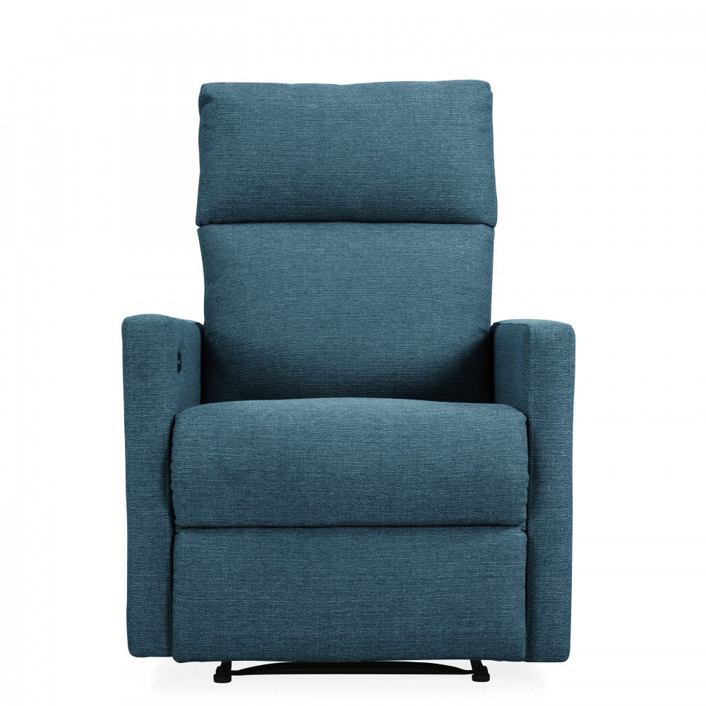 One seater sofa: Fabric Upholstered Recliner Chair/Armchair Sofa With Retractable Footrest