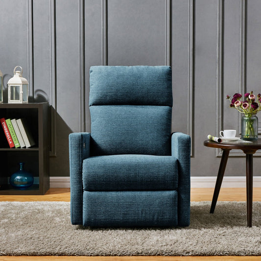 One seater sofa: Fabric Upholstered Recliner Chair/Armchair Sofa With Retractable Footrest
