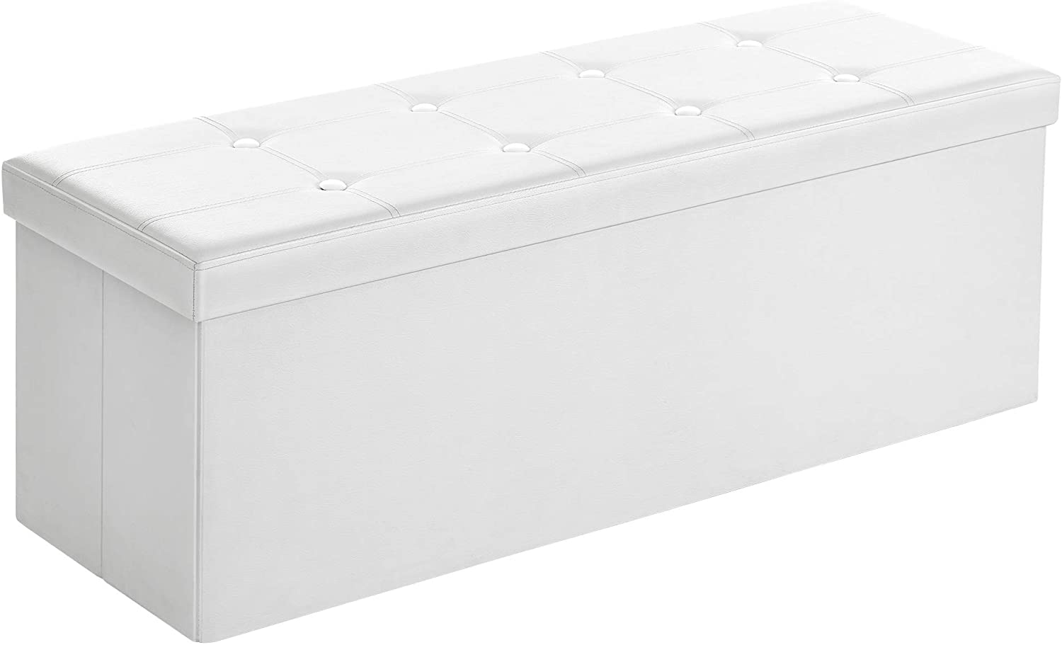 Ottomans : 43 Inches Folding Ottoman Bench, Storage Chest Footrest Padded Seat