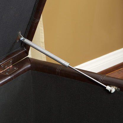 Ottomans : Brown  Bonded Leatherette Storage Ottoman