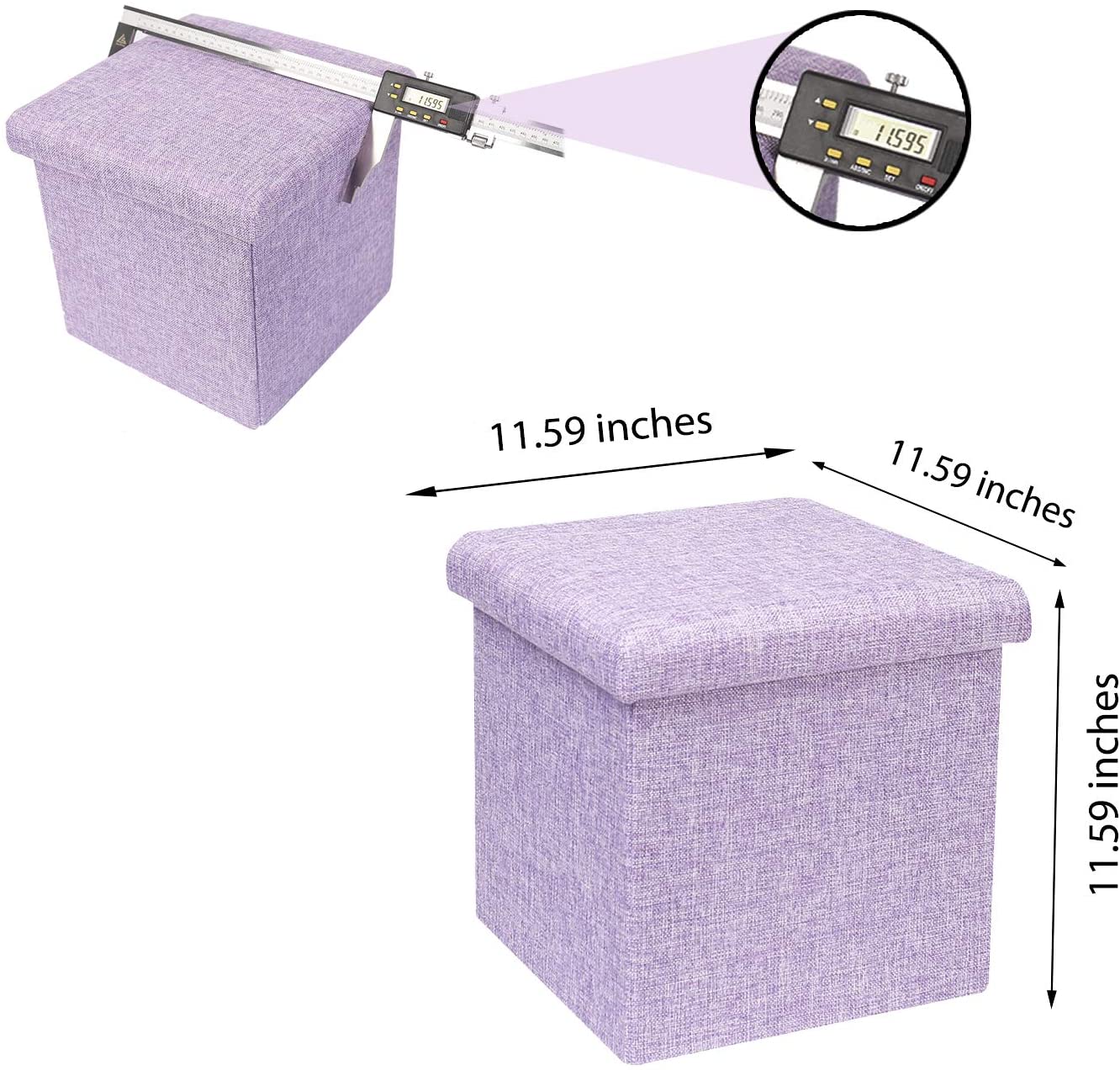Ottomans : Folding Storage Ottoman Cube with Faux Leatherette