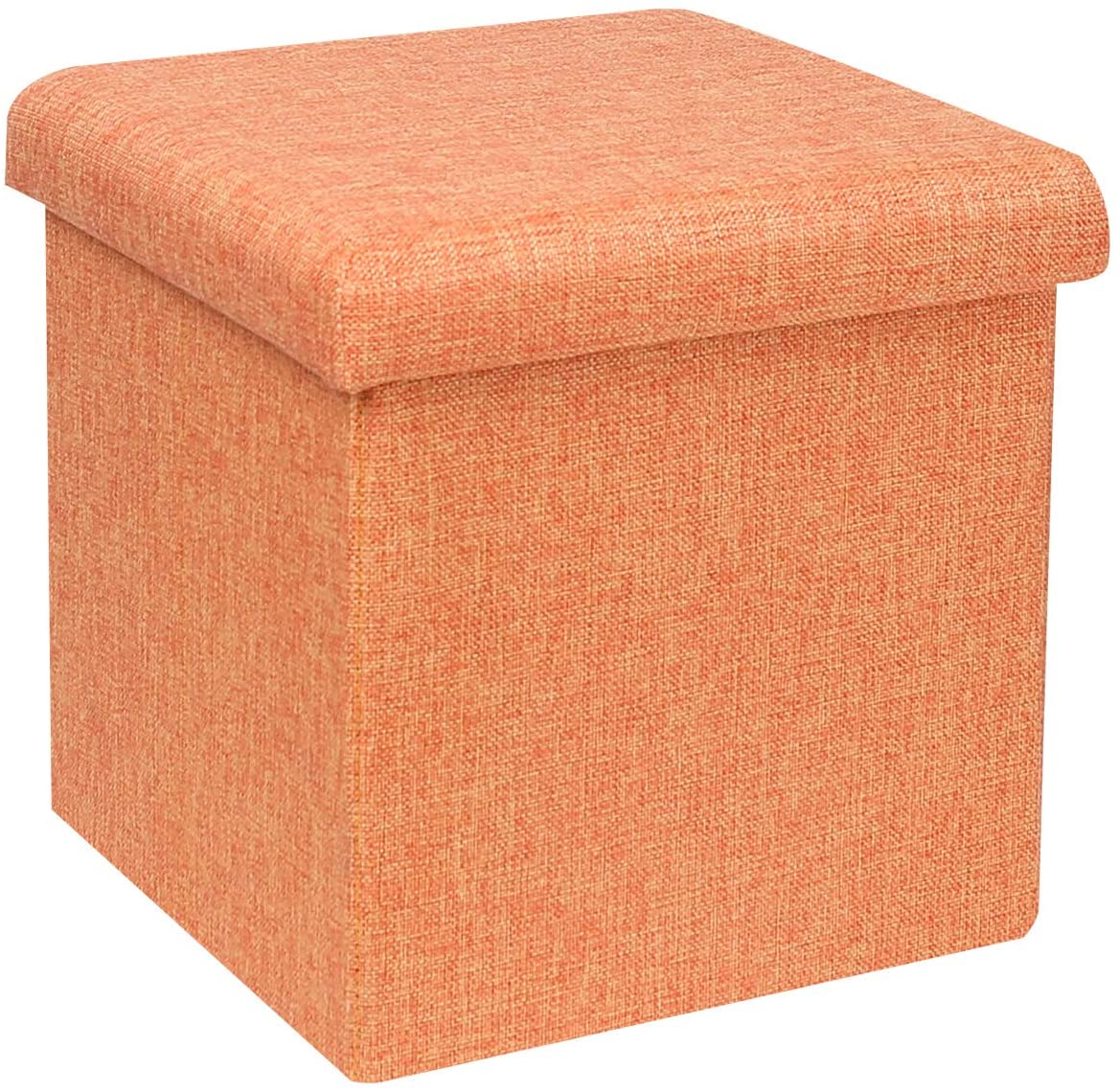Ottomans : Folding Storage Ottoman Cube with Faux Leatherette
