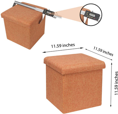 Ottomans : Folding Storage Ottoman Cube with Faux Leatherette