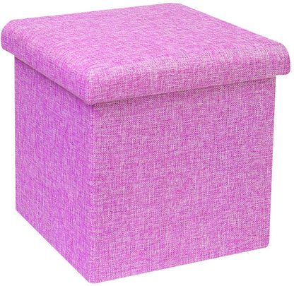 Ottomans : Folding Storage Ottoman Cube with Faux Leatherette