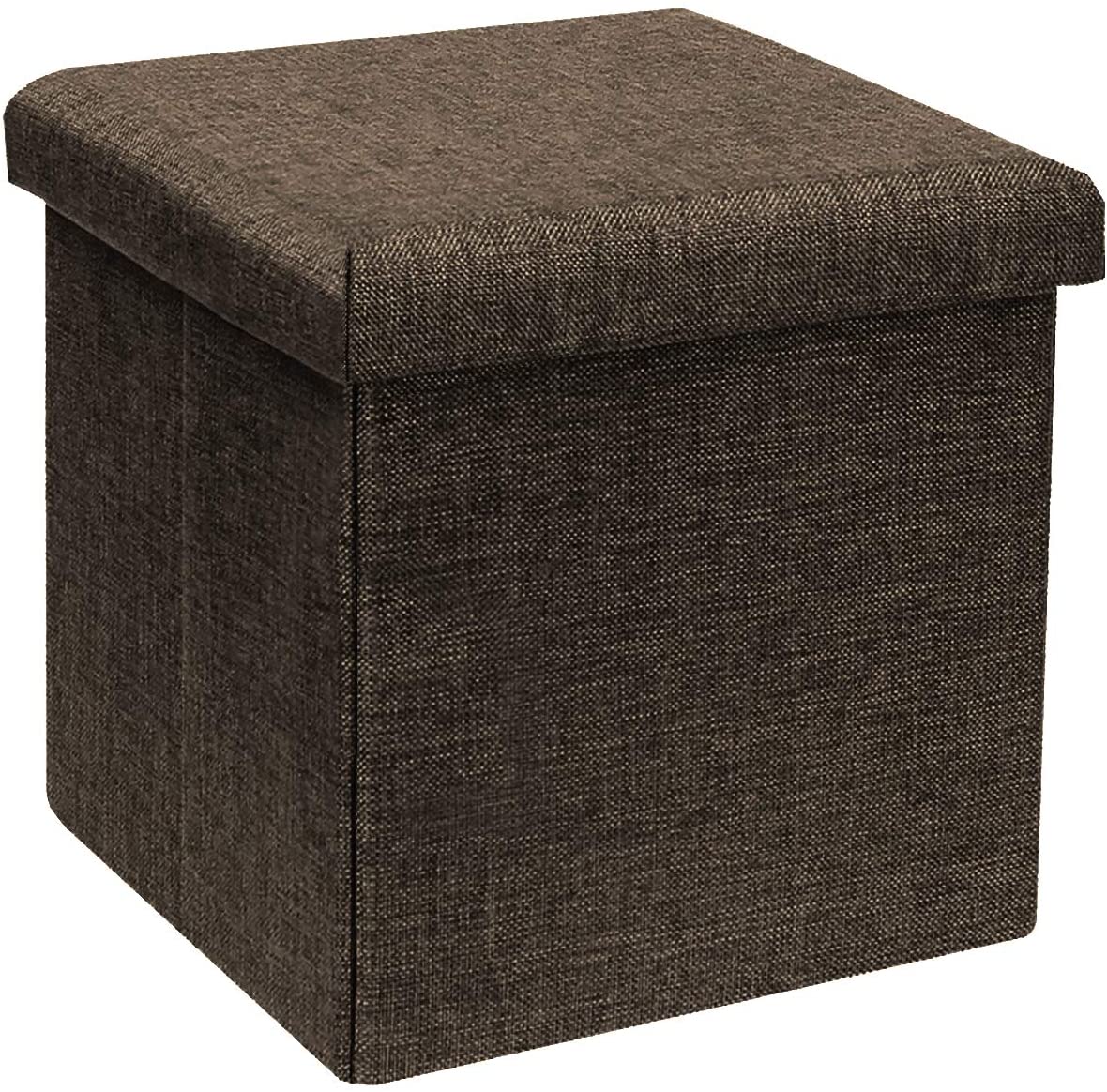 Ottomans : Folding Storage Ottoman Cube with Faux Leatherette