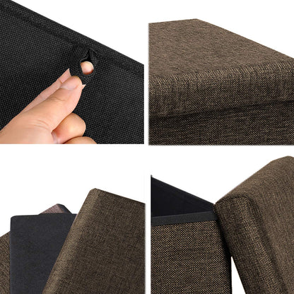 Ottomans : Folding Storage Ottoman Cube with Faux Leatherette