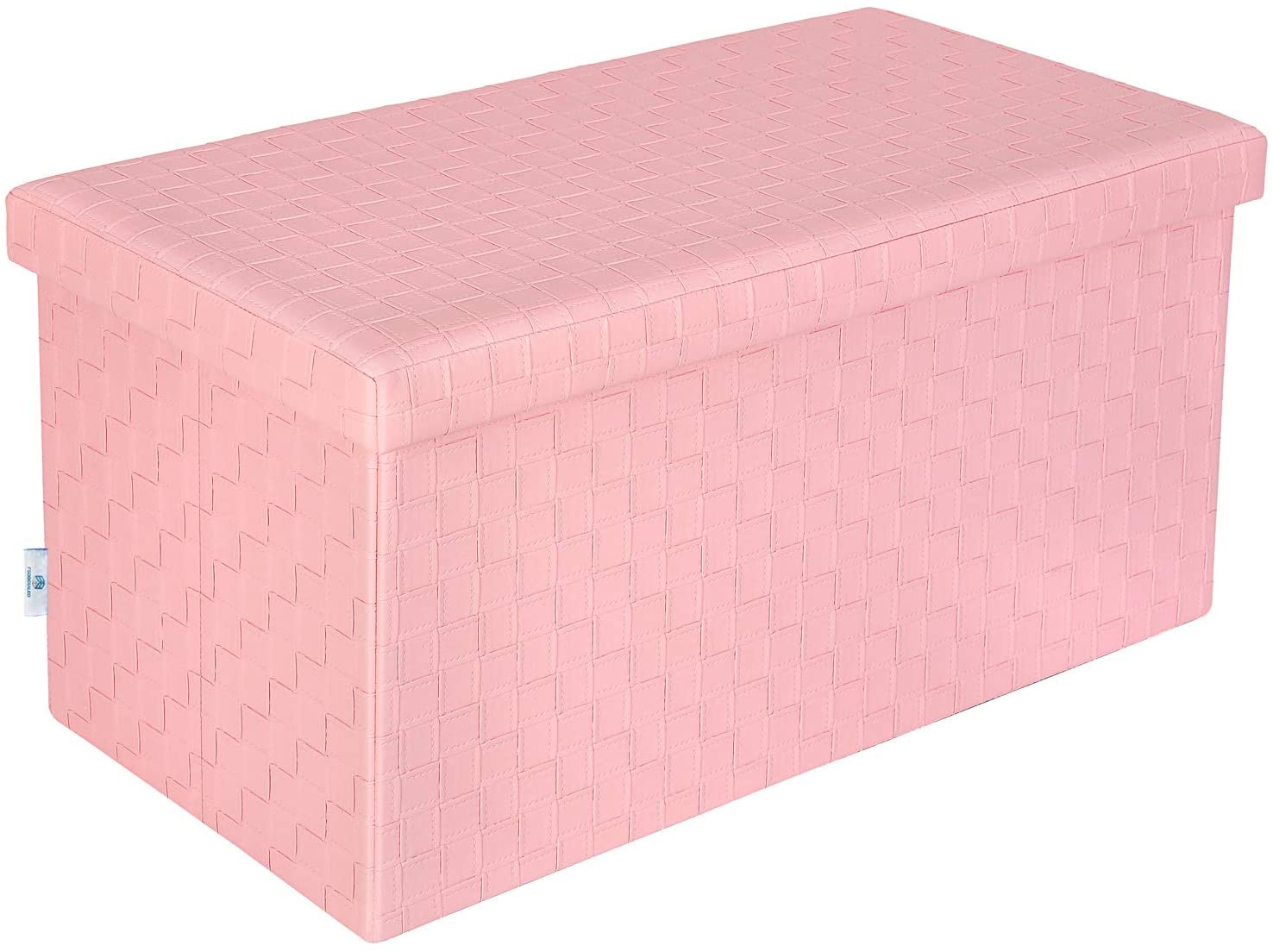 Ottomans : Folding Storage Ottoman, Faux Leatherette Footrest Stool Long Bench