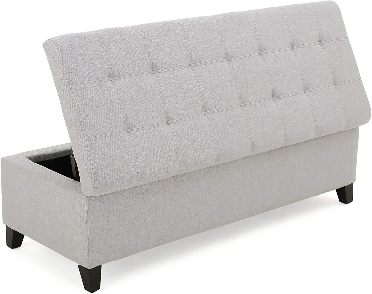 Ottomans : Home Mission Fabric Storage Ottoman, Light Grey