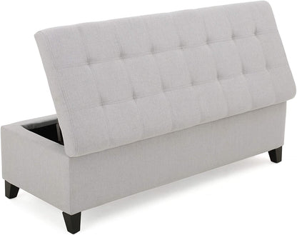 Ottomans : Home Mission Fabric Storage Ottoman, Light Grey