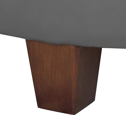 Ottomans : Large Leatherette Storage Ottoman Distressed Brown Faux Leatherette