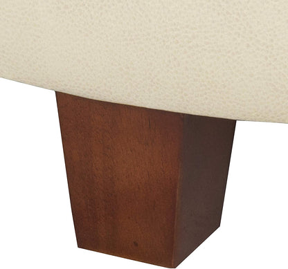 Ottomans : Large Leatherette Storage Ottoman Distressed Brown Faux Leatherette