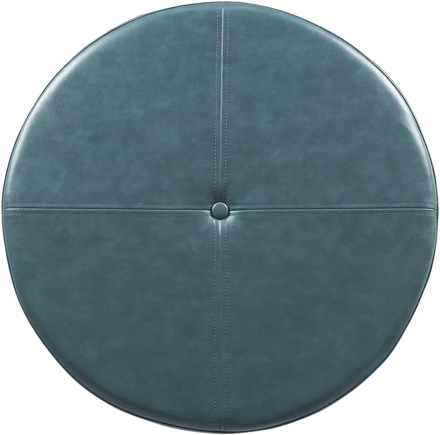 Ottomans : Large Leatherette Storage Ottoman Distressed Brown Faux Leatherette