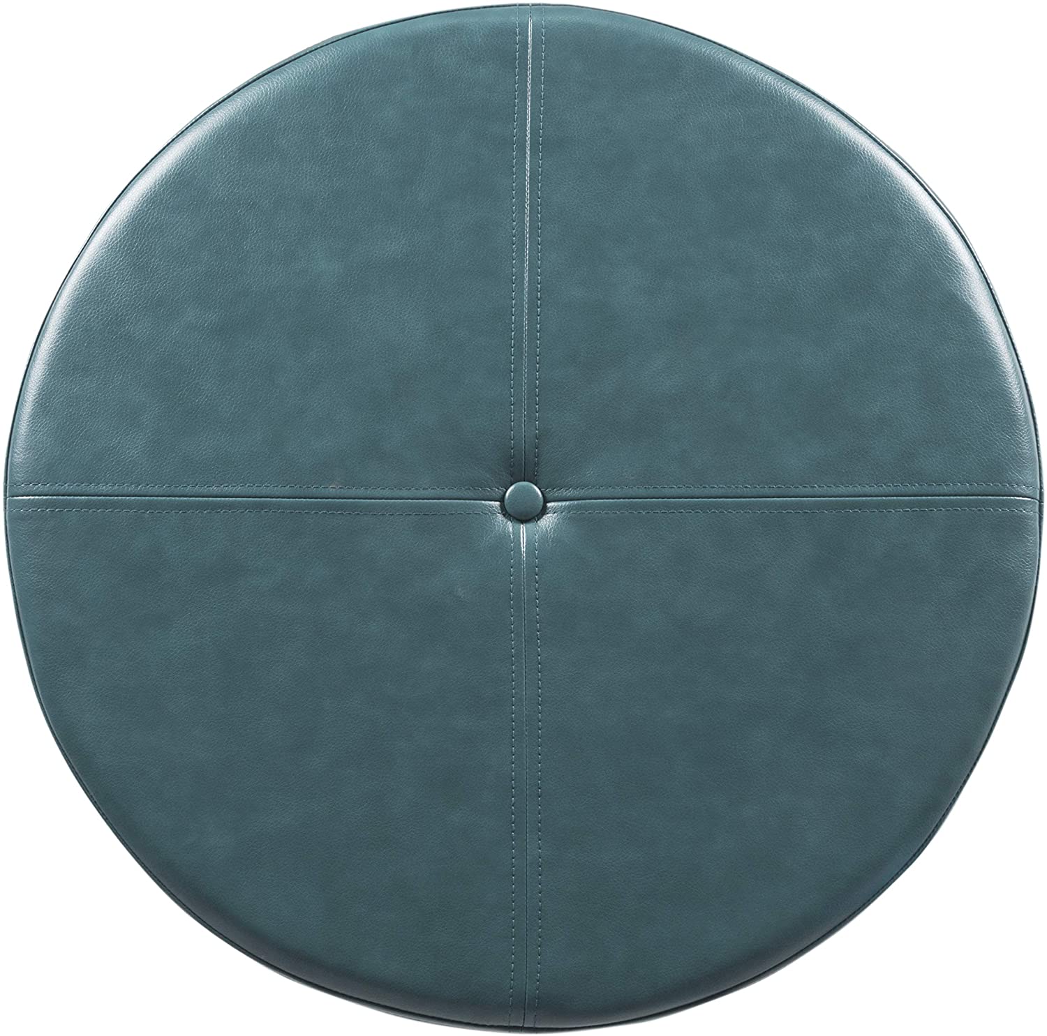 Ottomans : Large Leatherette Storage Ottoman Distressed Brown Faux Leatherette