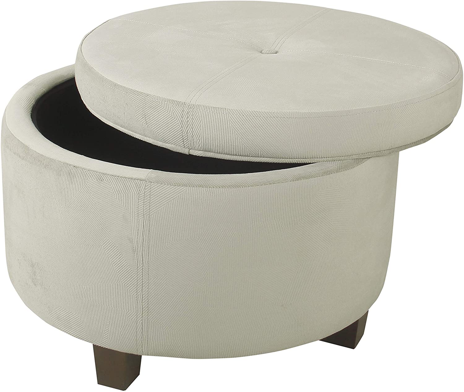 Ottomans : Large Leatherette Storage Ottoman Distressed Brown Faux Leatherette