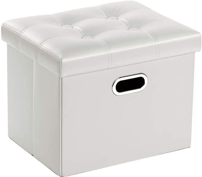 Ottomans : Leather Ottoman Rectangle Footrest Footstool Folding