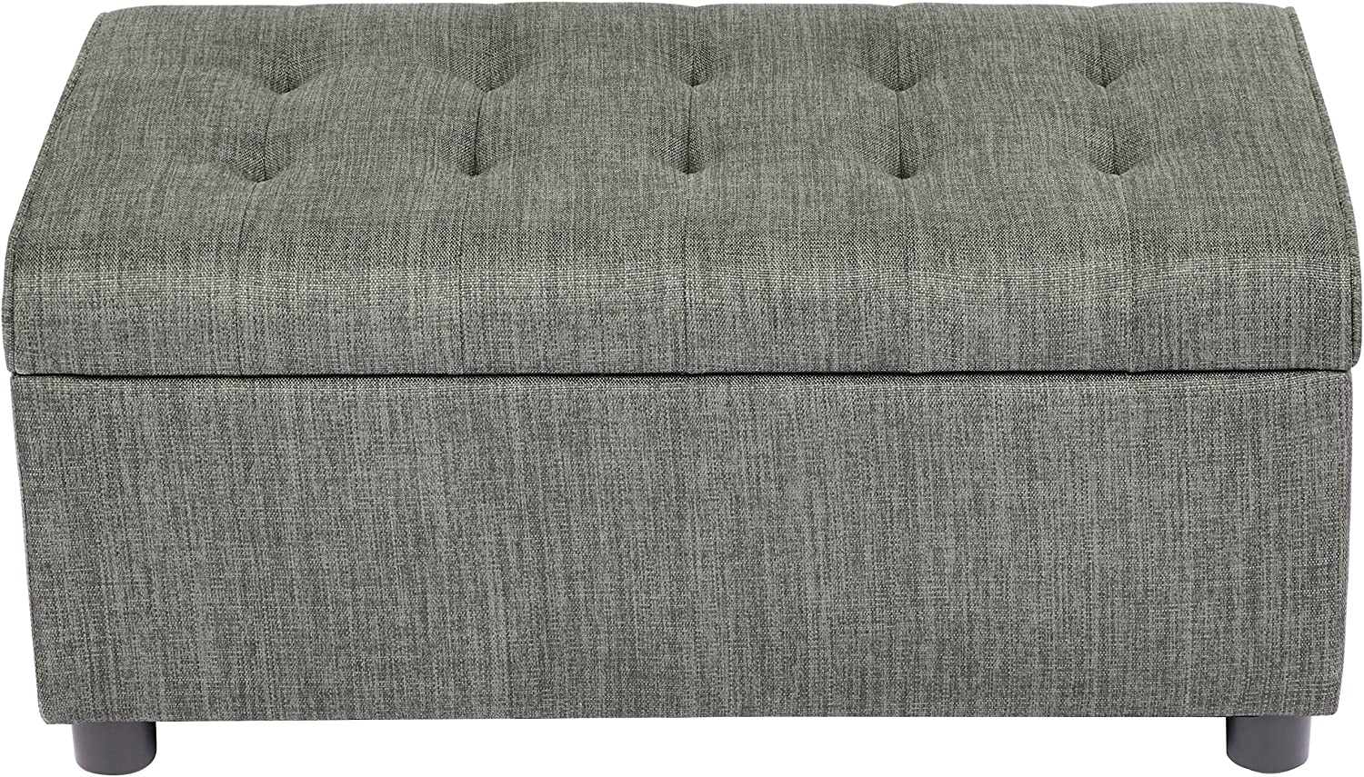 Ottomans : Rectangular Fabric Storage Ottoman with Tufted Design