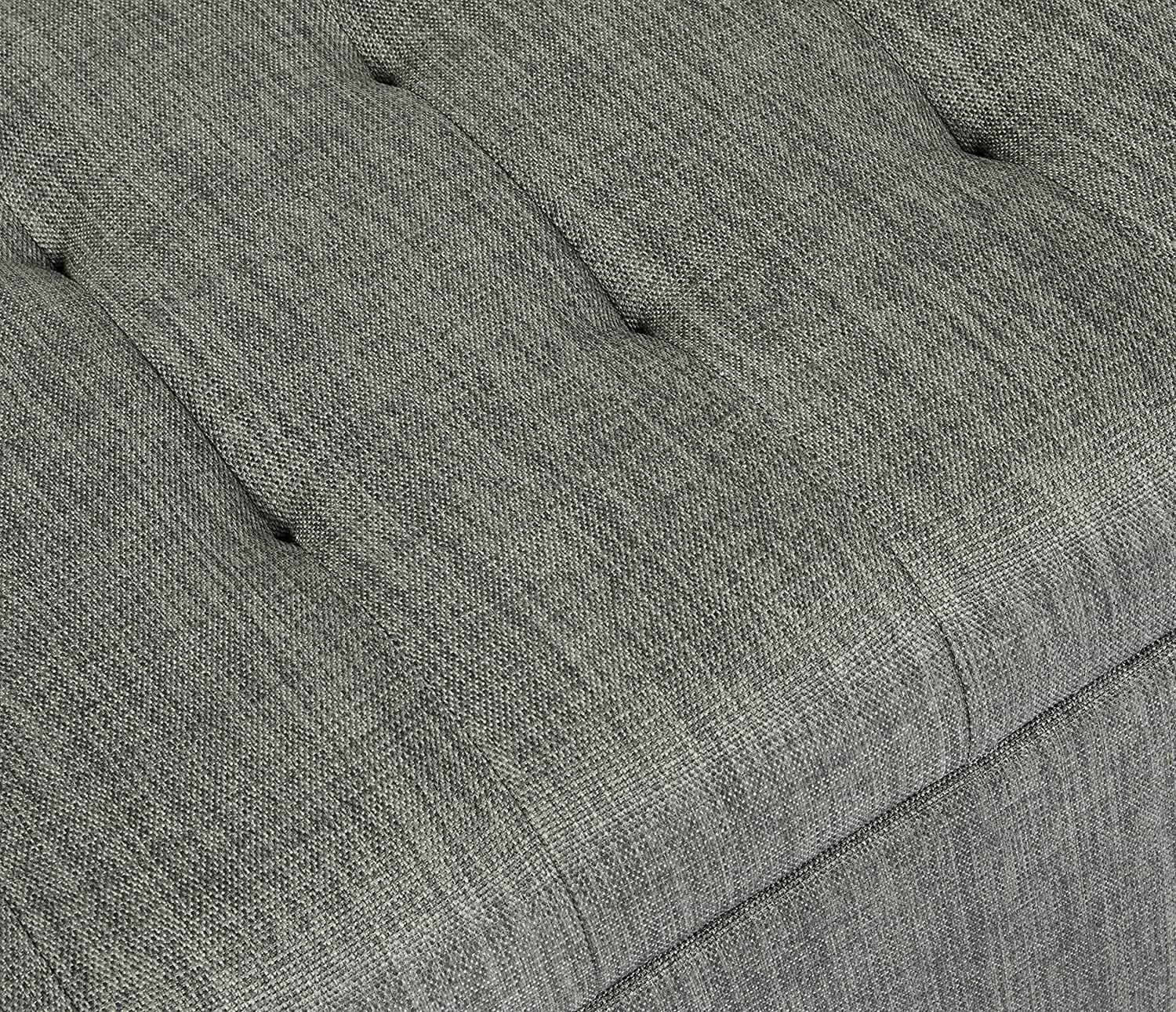 Ottomans : Rectangular Fabric Storage Ottoman with Tufted Design