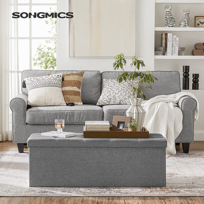 Ottomans : Storage Ottoman Bench, Padded Chest with Lid, Folding Seat