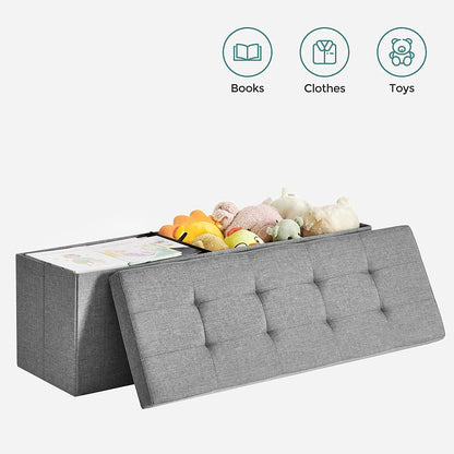 Ottomans : Storage Ottoman Bench, Padded Chest with Lid, Folding Seat