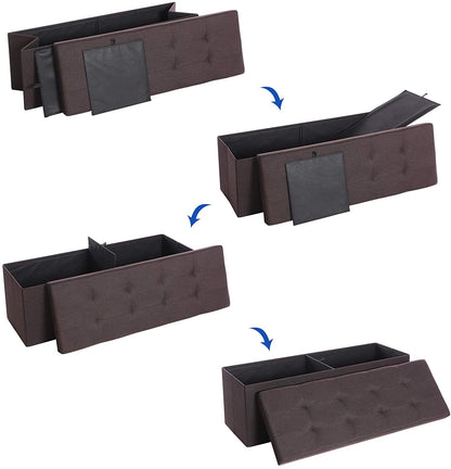 Ottomans : Storage Ottoman Bench, Padded Chest with Lid, Folding Seat