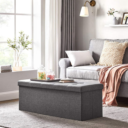 Ottomans : Storage Ottoman Bench, Padded Chest with Lid, Folding Seat