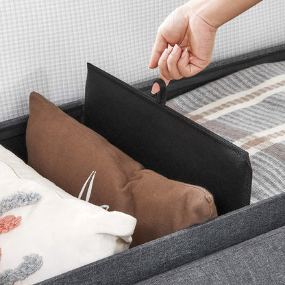 Ottomans : Storage Ottoman Bench, Padded Chest with Lid, Folding Seat