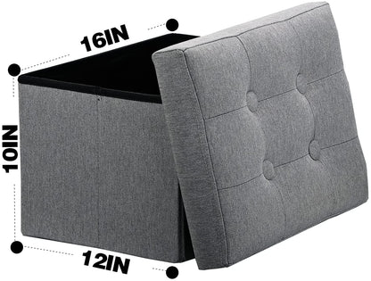 Ottomans : Storage Ottoman Stool Foot Rest Stool Linen Cloth