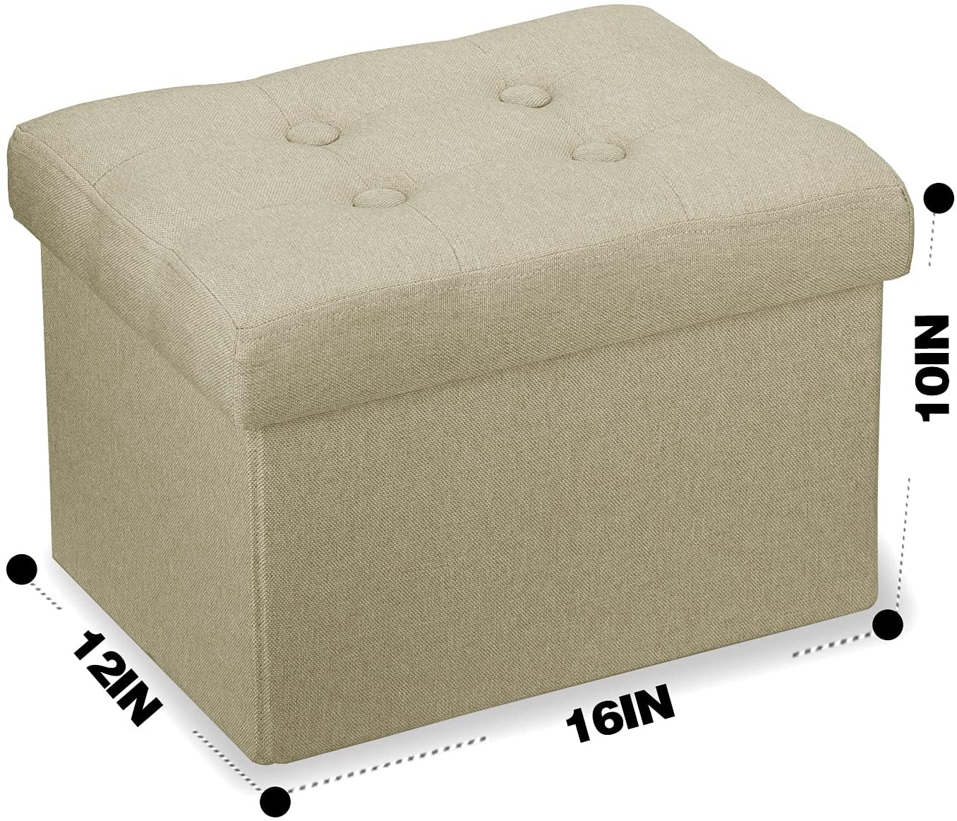 Ottomans : Storage Ottoman Stool Foot Rest Stool Linen Cloth