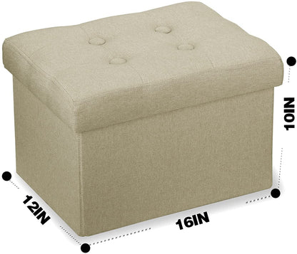 Ottomans : Storage Ottoman Stool Foot Rest Stool Linen Cloth
