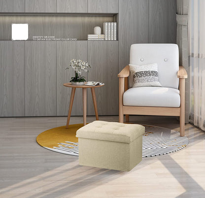 Ottomans : Storage Ottoman Stool Foot Rest Stool Linen Cloth