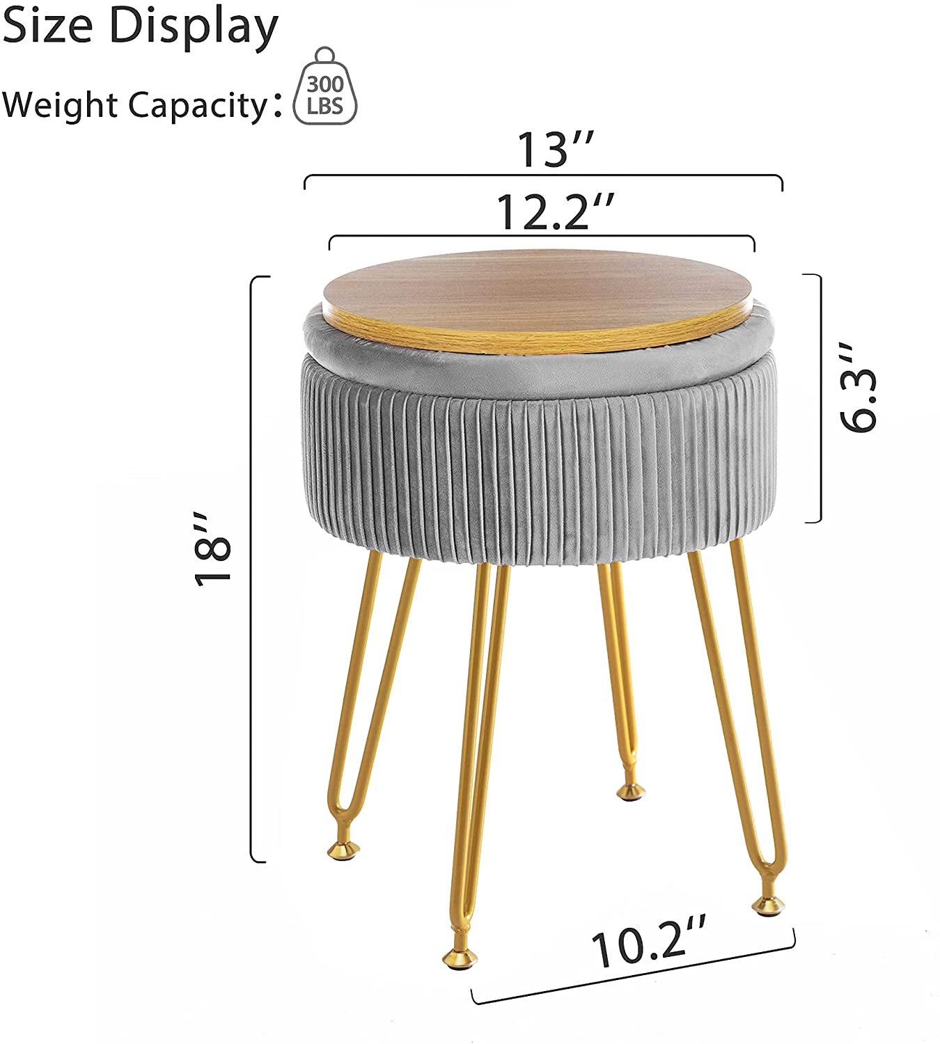 Ottomans : Velvet Storage Ottoman Foot Rest