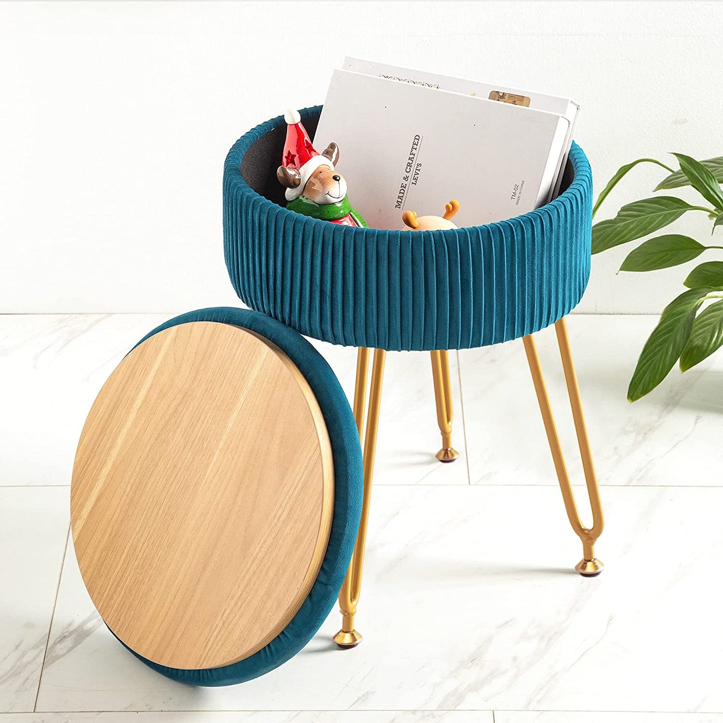 Ottomans : Velvet Storage Ottoman Foot Rest