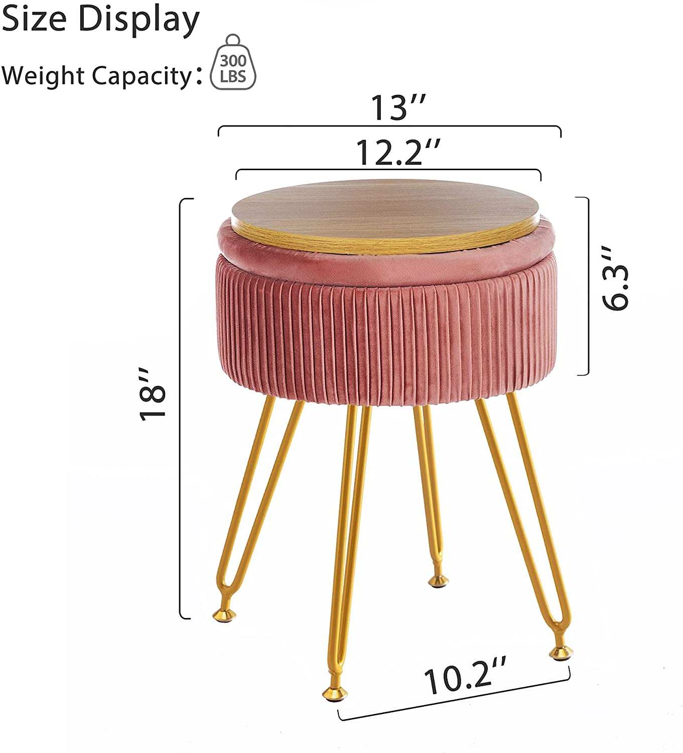 Ottomans : Velvet Storage Ottoman Foot Rest