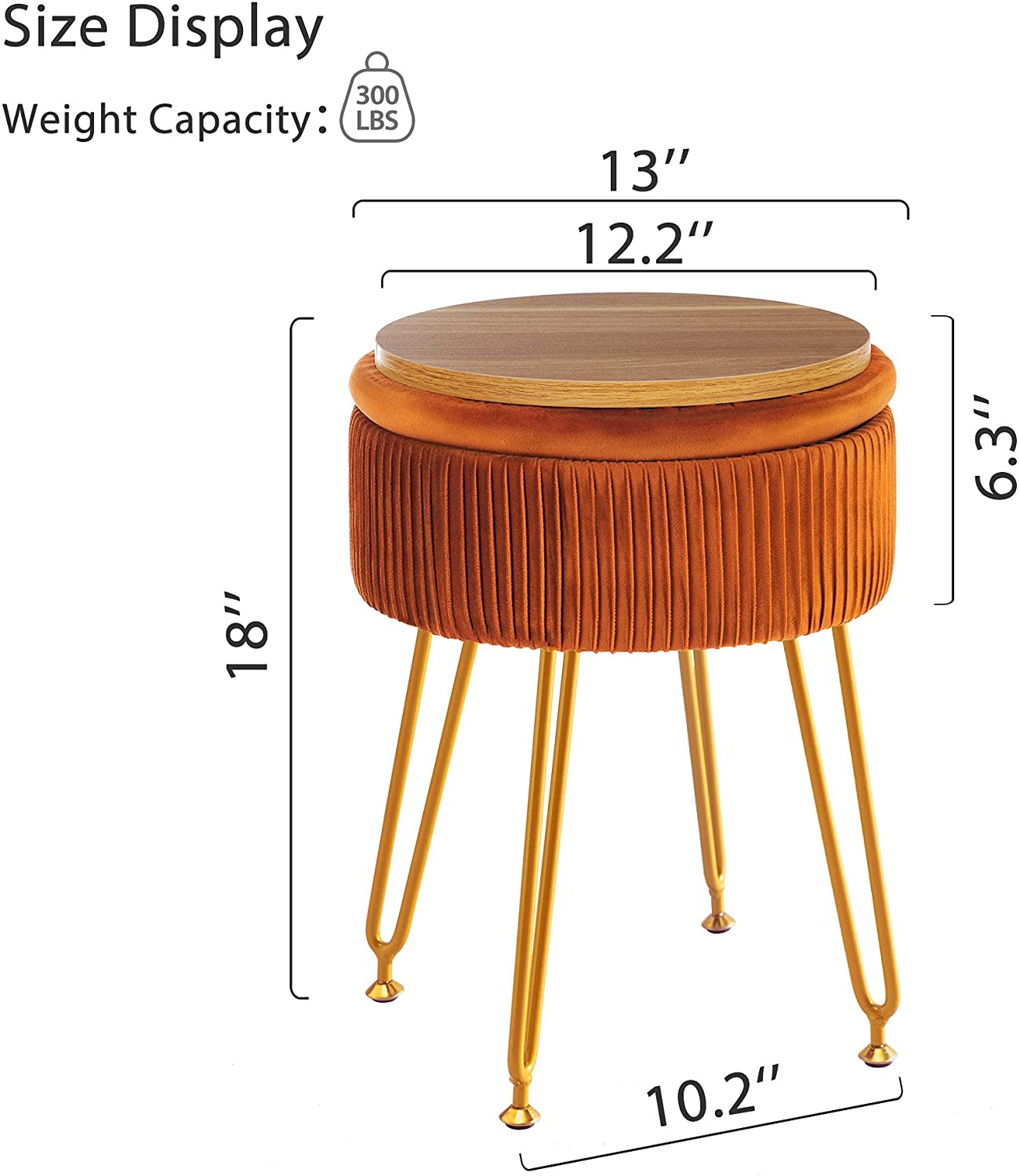 Ottomans : Velvet Storage Ottoman Foot Rest