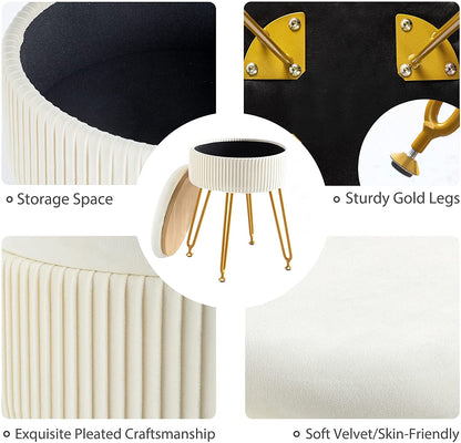 Ottomans : Velvet Storage Ottoman Foot Rest