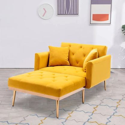 Lounge Chair: Matisha Tufted Two Flared Arms Chaise Lounge