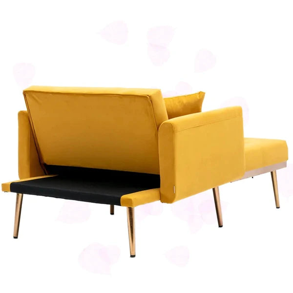 Lounge Chair: Matisha Tufted Two Flared Arms Chaise Lounge
