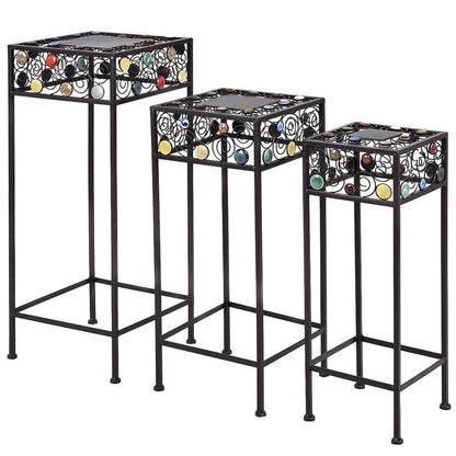 Plant Stand: 3 Pieces Square Decor Metal Plant Stand