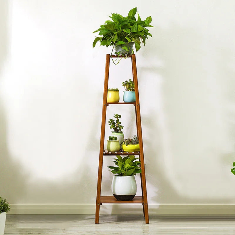 Plant Stand: 4-Tier bamboo Plant Stand