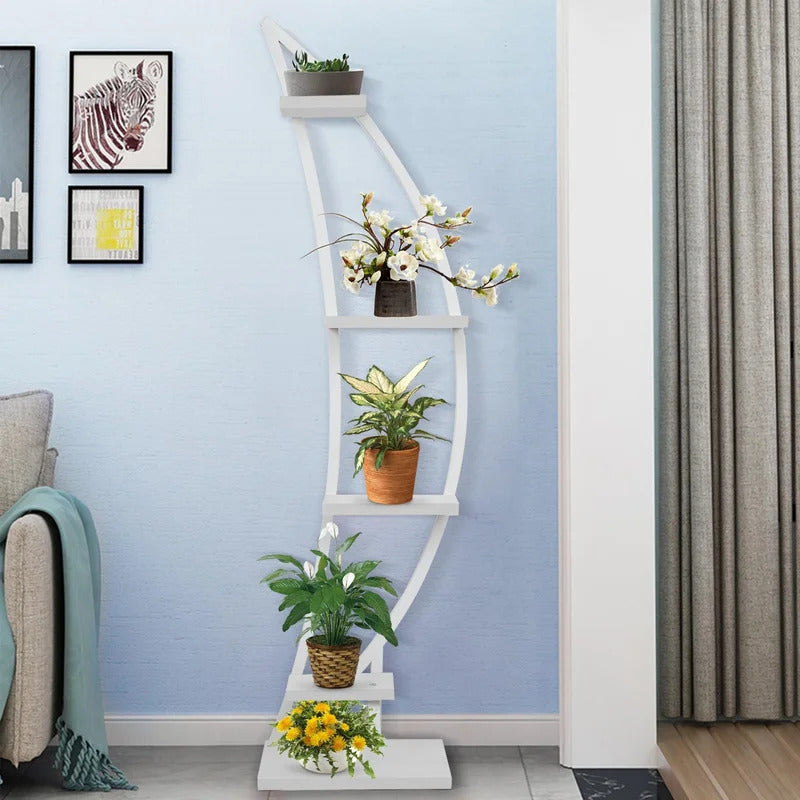 Plant Stand: Curved Multi-Tiered Plant Stand