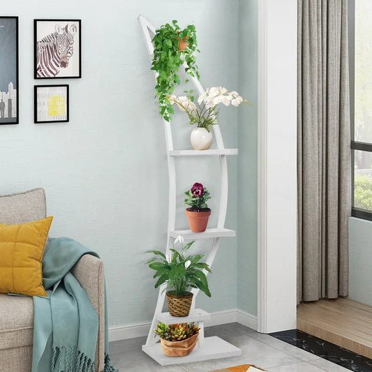 Plant Stand: Curved Multi-Tiered Plant Stand
